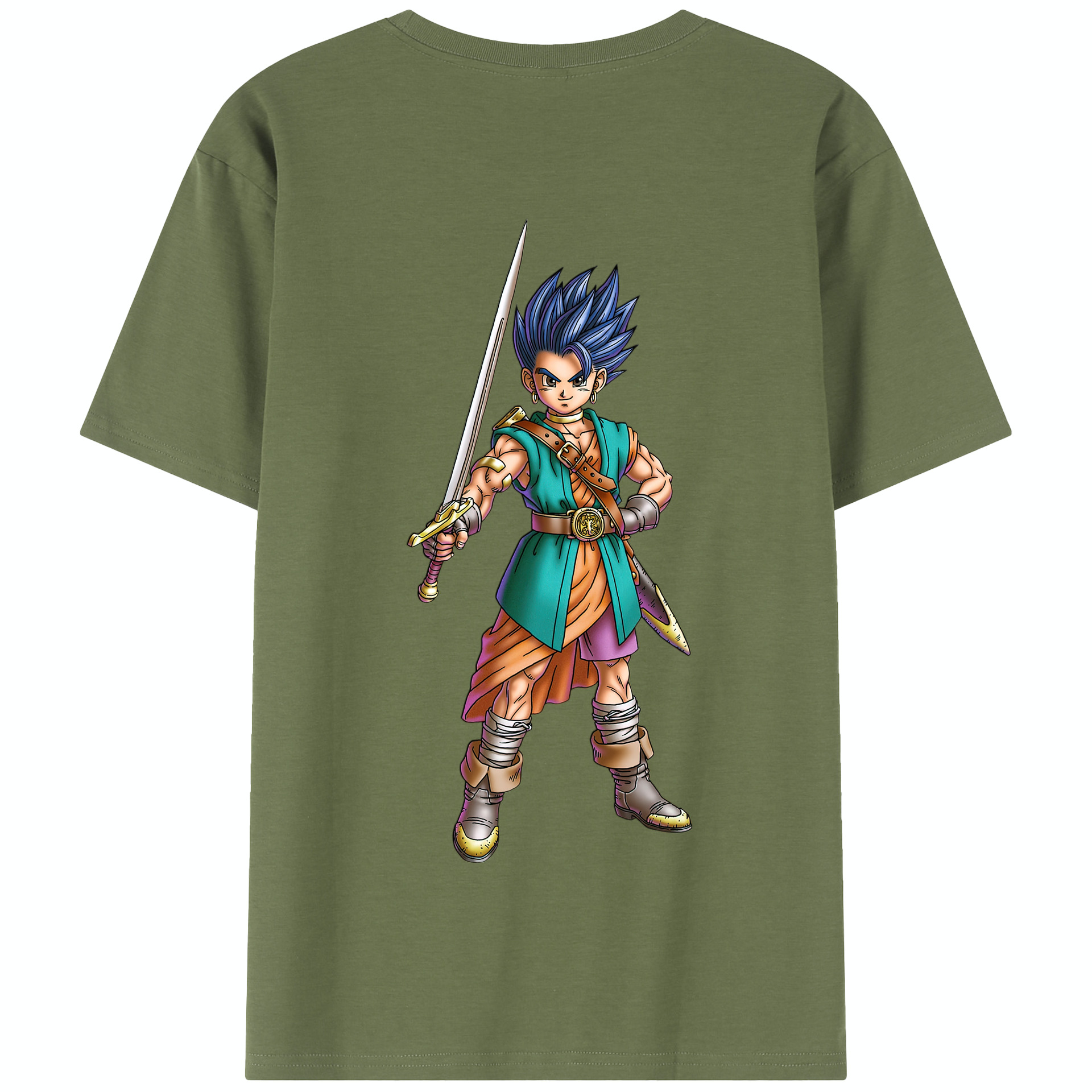 （画像用） ドラゴンクエスト Doragon Kuesuto Dragon Quest 綿100％半袖Tシャツ（背面プリント）